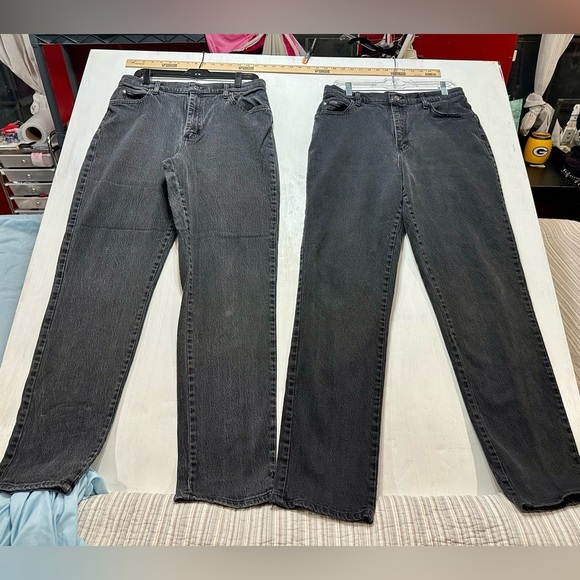 Lot 2 Rider by Lee Jeans Women’s 14L Black High Rise Tapered Mom Jeans Vintage - Picture 8 of 13